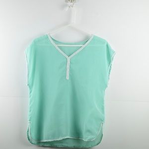 Vintage Handmade Size S Beaded Sheer Blouse